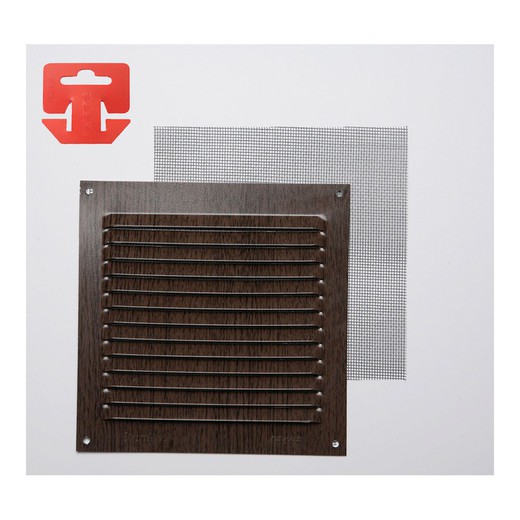 Grille c/mosq alun 0.6 imit wengé 150x150mm (g)