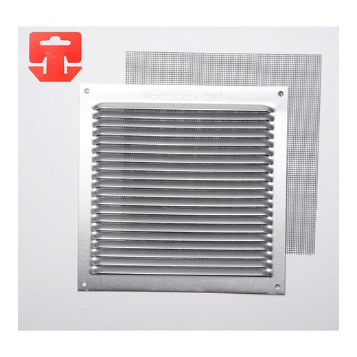 Grille c/mosq alun 0.6 naturel 170x170mm (g)