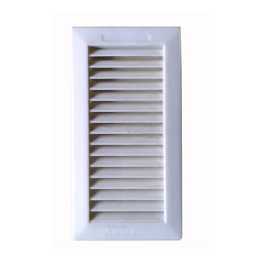 Grille encastrée avec languette 13,3x26 + cadre abs blanc (g)