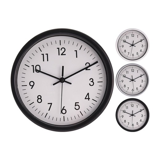 Relógio de parede redondo com fundo branco ø20cm x4cm