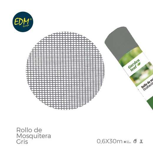 Rolo mosquiteiro cinza 0,60x30mts