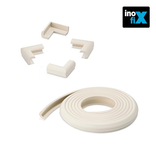 Rollo protector cantos 2mts + 4 esquineras blanco (blister) inofix