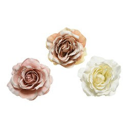 Rosa con clip de poliester colores surtidos 14xø8,5cm