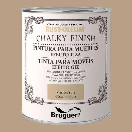 Rust-oleum chalky finish muebles marron yute 0,75l 5397544 bruguer