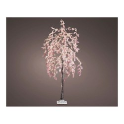 Sauce llorón microled flor rosa exterior 210cm 600 leds