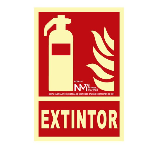 Señal De Extinción "Extintor" Clase B (Pvc 0.7mm) 21x30cm