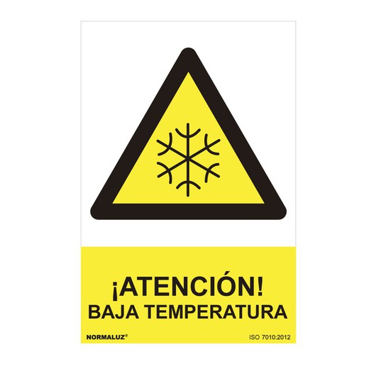 Placa de Perigo "Atenção Baixa Temperatura" (Pvc 0,7mm) 30x40cm