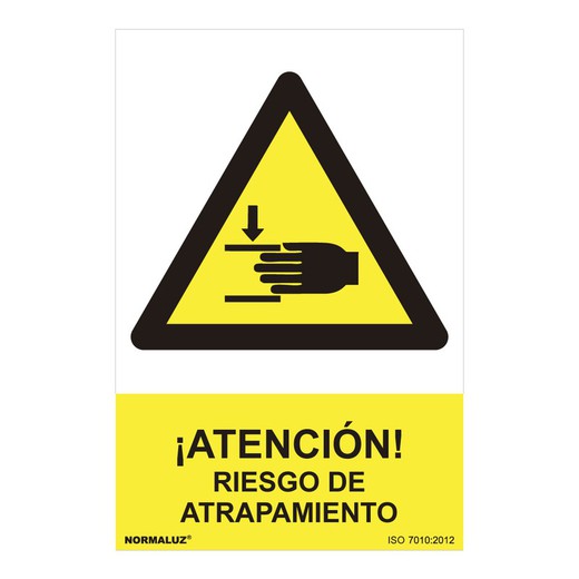 Señal Peligro "Atencion Riesgo De Atrapamiento" (Pvc 0.7mm) 30x40cm