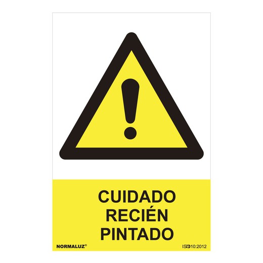 Placa de Perigo "Cuidado Recém Pintado" (Pvc 0,7mm) 30x40cm