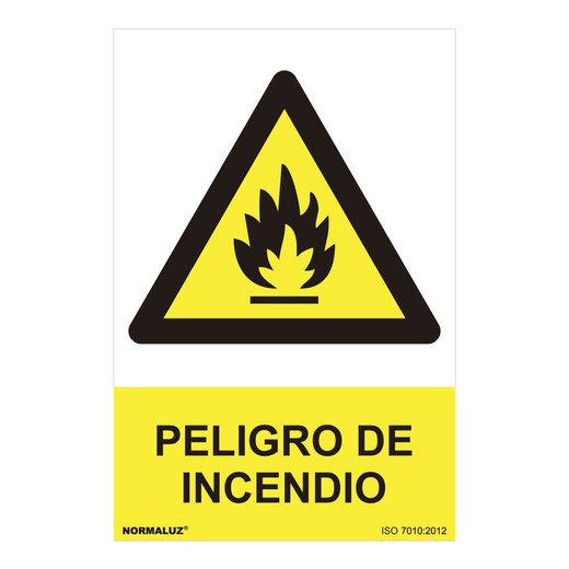 Panneau de danger "Danger d'incendie" (Pvc 0,7mm) 30x40cm