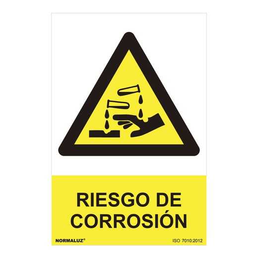 Señal Peligro "Riesgo De Corrosión" (Pvc 0.7mm) 30x40cm