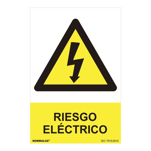 Placa de Perigo "Risco Elétrico" (Pvc 0,7mm) 30x40cm