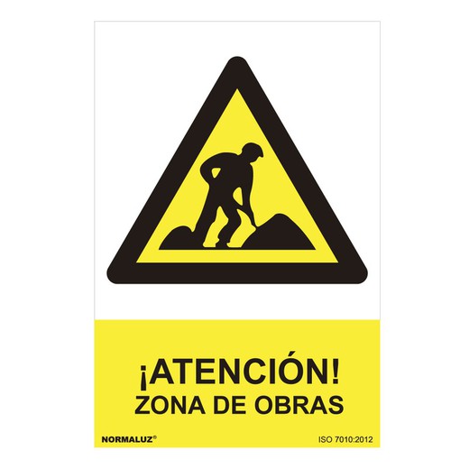 Placa de Perigo "Zona de Trabalho" (Pvc 0,7mm) 30x40cm