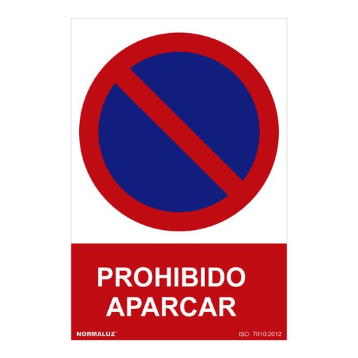 Señal prohibido "prohibido aparcar" (pvc 0.7mm) 30x40cm