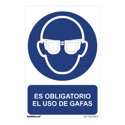 Placa de Uso Obrigatório "É Obrigatório o Uso de Óculos" (Pvc 0,7mm) 30x40cm