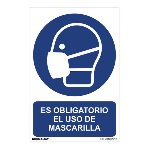 Placa de Uso Obrigatório “É obrigatório o uso de máscara” (Pvc 0,7mm) 30x40cm