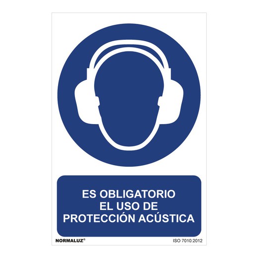 Placa de Uso Obrigatório “Etapa Obrigatória Utilização de Proteção Acústica” (Pvc 0,7mm) 30x40cm