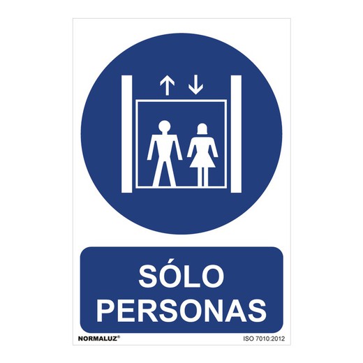 Placa de Uso Obrigatório "Só Pessoas" (Pvc 0,7mm) 30x40cm