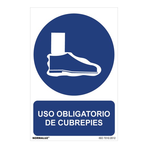 Panneau d'usage obligatoire "Utilisation obligatoire des couvre-pieds" (Pvc 0,7mm) 30x40cm