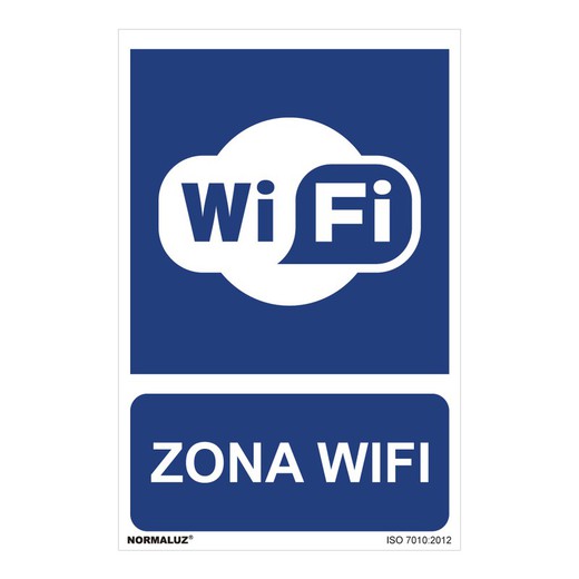 Placa de Uso Obrigatório "Wifi Zone" (Pvc 0,7mm) 30x40cm