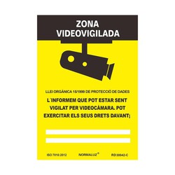 Señal zona videovigilada pvc 0.7mm 21x30cm