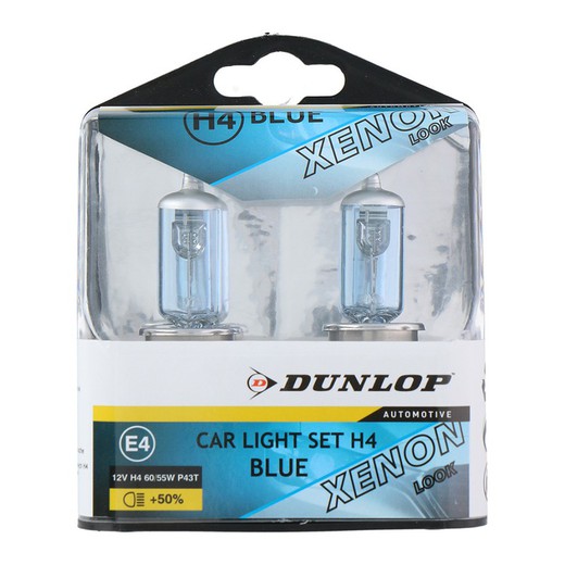 Set 2 bombillas para coche 12v h4 xenon dunlop