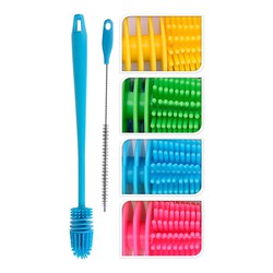 Set 2 Brosses de Nettoyage de Bouteilles Couleurs Assorties