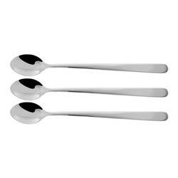 Set 3 cucharas largas bebida acero inox. 19cm fm