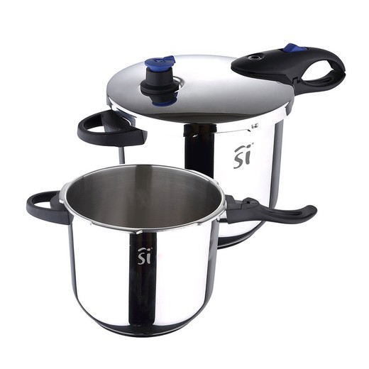 Set 3 Piezas. Ø22cm 4+5,5l Olla A Presion Acero Inox Duero Sg1530 San Ignacio