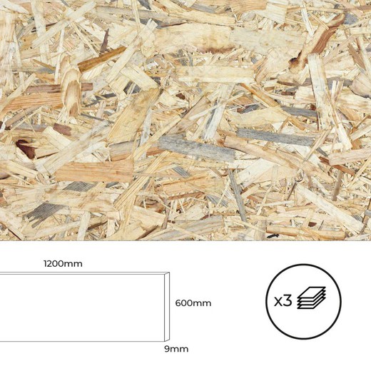 Set 3 Tableros Osb 1200x600x9mm. Bertini