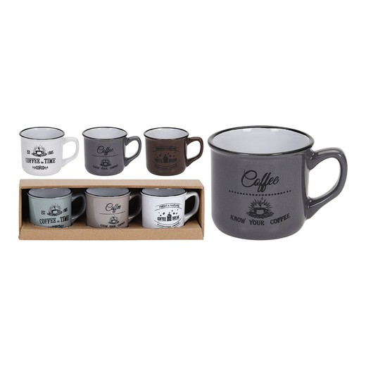 Coffret 3 tasses 180cl modèles assortis