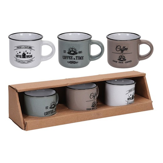 Set 3 tazas ceramicas 100cl