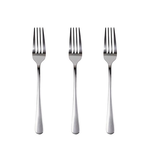 Set 3 Unid. Tenedor Acero Inox. Reciclado Brillo Natur Sg7766 San Ignacio