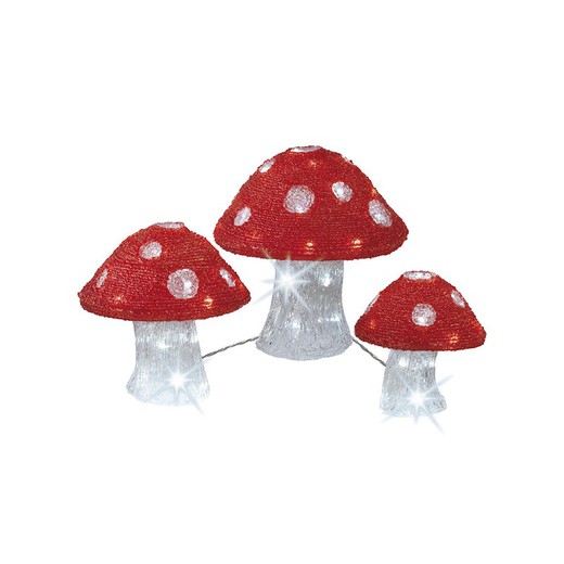 Ensemble de 3 figurines de champignons en acrylique d'extérieur