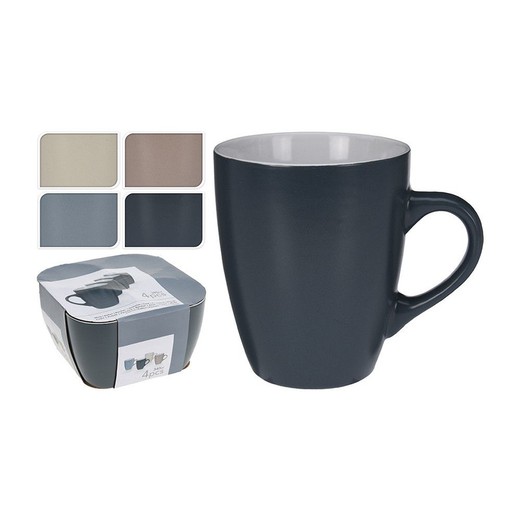 Set de 4 tasses à café 34cl coloris assortis