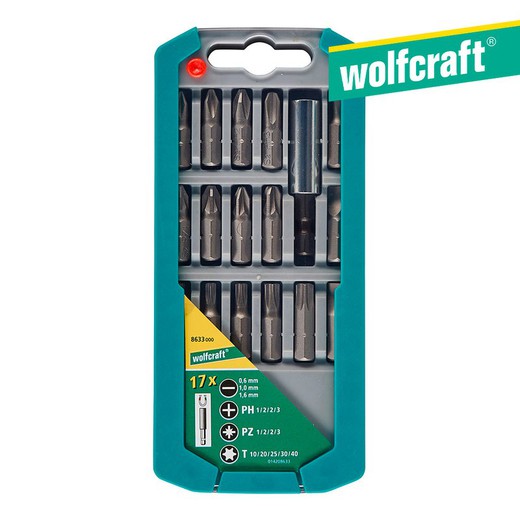 Set de puntas de 17 piezas 8633000 wolfcraft