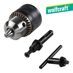 Set sds-plus: portabrocas 1,5-13 mm, llave portabrocas s 2 a y adaptador portabrocas. 2649000 wolfcraft