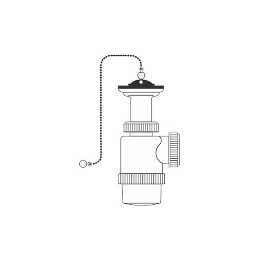 Siphon bouteille extensible - v70 - 1 "1/2" avec chaîne et bouchon