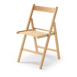 Silla plegable de madera natural 79x42,5x47,5cm