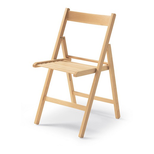 Chaise pliante en bois naturel 79x42,5x47,5cm