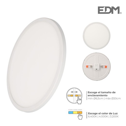 S.of. Led downlight quadro branco 20w regul. Tamanho emp. Edm luz tipo Y 1200 lumens