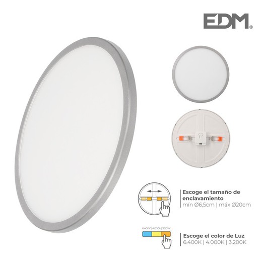 S.of. Luminária embutida LED com moldura cromada 20w regul. Tamanho emp. Edm luz tipo Y 1200 lumens