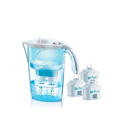S.of  kit jarra laica stream 2,3l  blanca + 3 filtros bi-flux