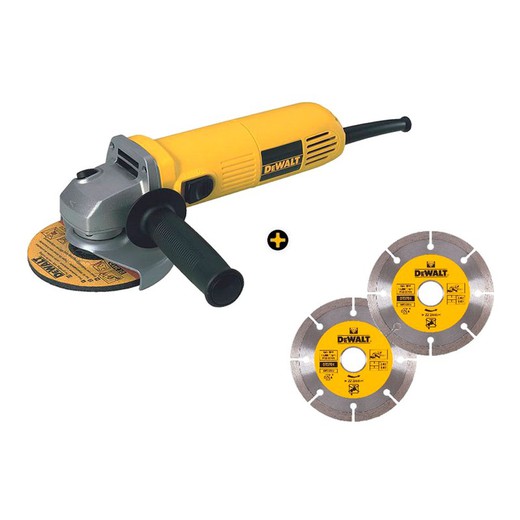 S.of. Mini amoladora 115mm 730w y 2 discos dwe4016d2-qs dewalt