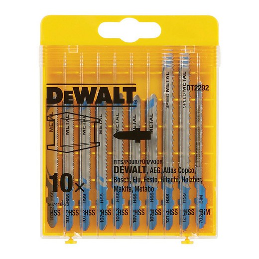 S.of. Set 10 hojas sierra calar metal dt2292-qz dewalt