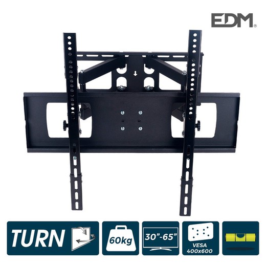 Suporte plasma / lcd / led 30-65 polegadas máx. 60 kg articulado, dois braços e oscilante edm preto