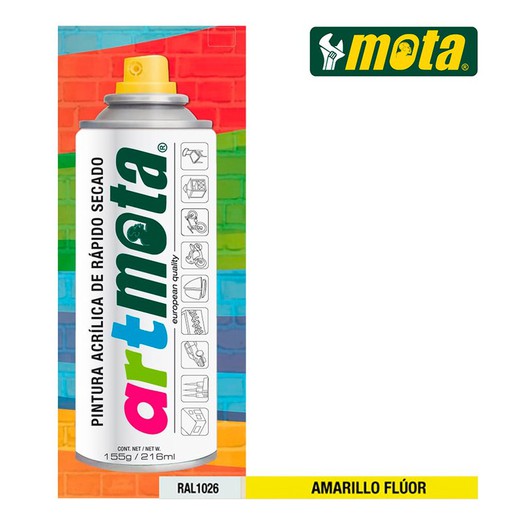 Spray amarelo fluorescente ral1026 ponto de 216ml