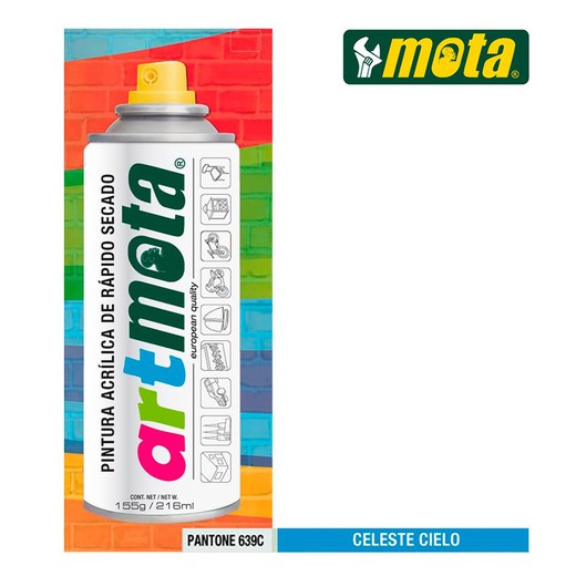 Spray celeste cielo pantone 639c 216ml mota