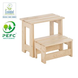 Taburete - escalera montada pino bruto 100% pefc cert astigarraga