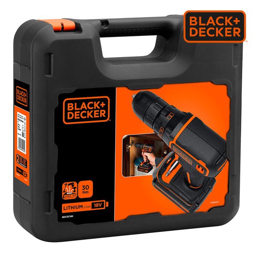 Drill Driver 18v Bdcdc18k-Qw Black + Decker